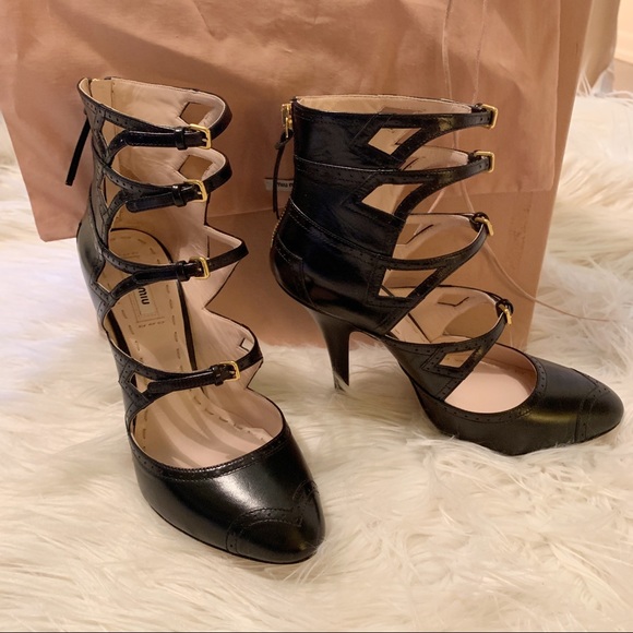 Miu Miu Shoes - NWT Miu Miu 4 Strap Booties Mary Jane Heels 39.5